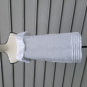 Loft Sleeveless Linen Dress with Ruffle Top